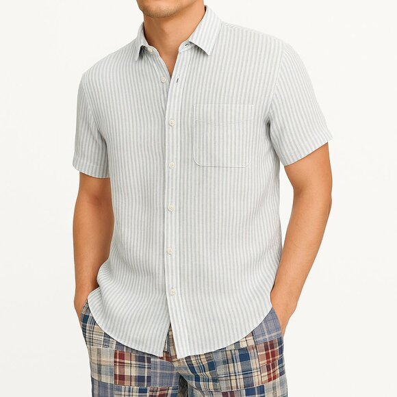 Panama Jack Other - 🌊 trend! Breezy Linen PANAMA JACK Blue Stripe Shirt (L)